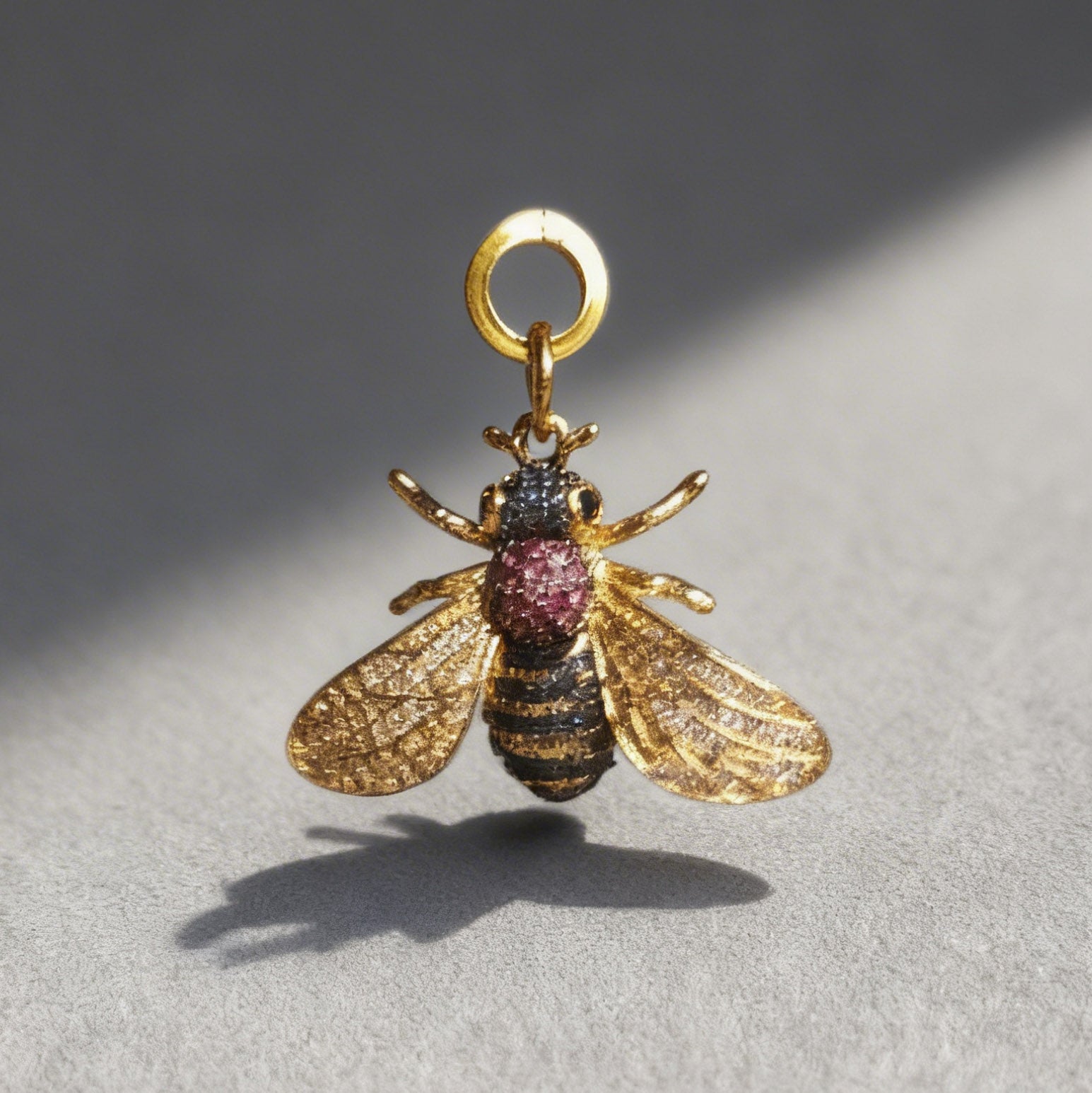 Golden Crystal Fly Charm