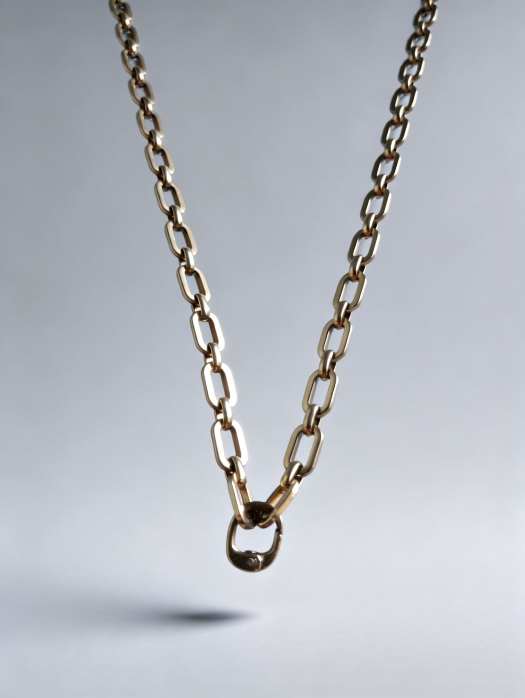 Link chain Gold Necklace with Lock