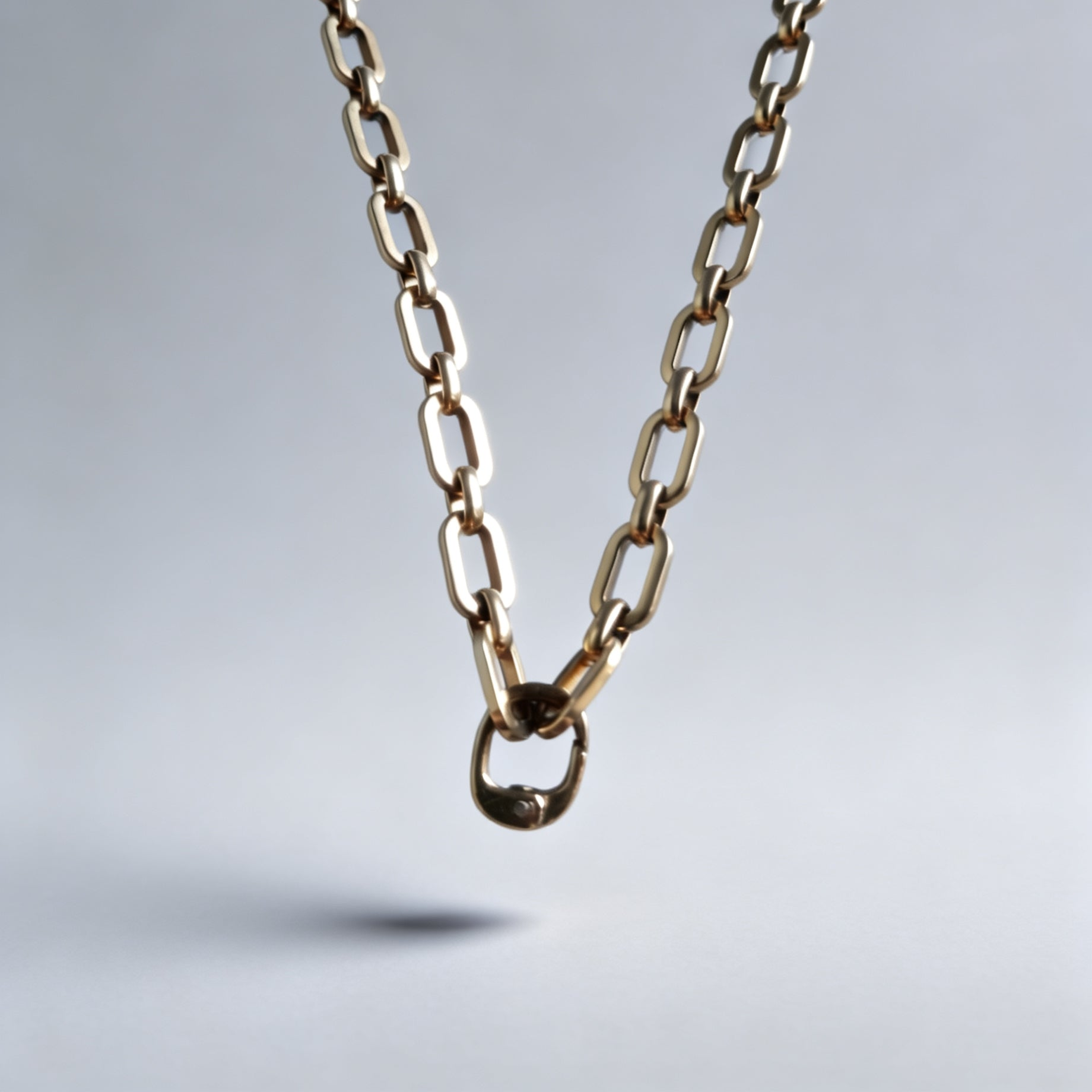 Link chain Gold Necklace with Lock