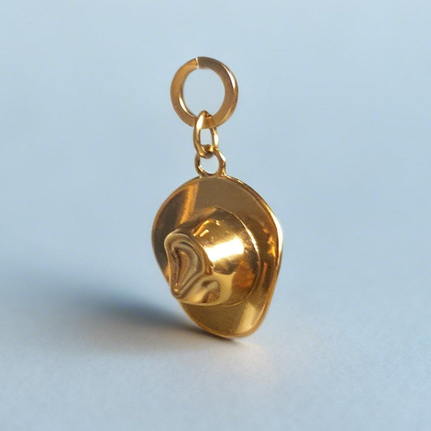 Gold Cowboy Hat Charm