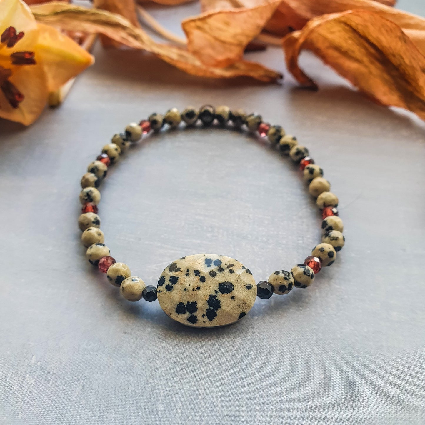 Jasper Dalmatian Spirit Bracelet