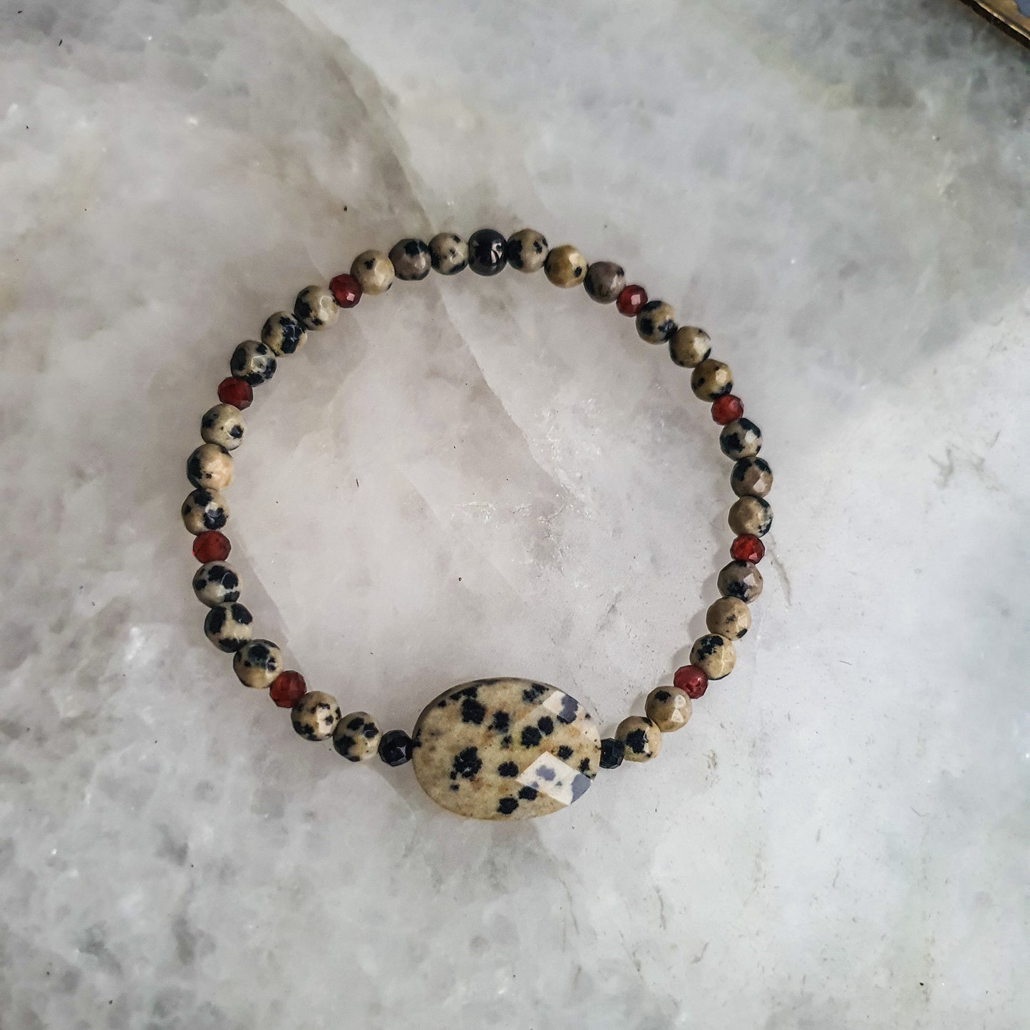 Jasper Dalmatian Spirit Bracelet