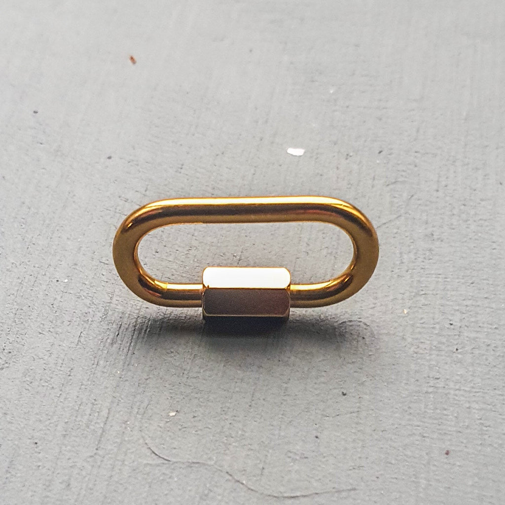 Gold Freedom Lock Carabiner Clasp