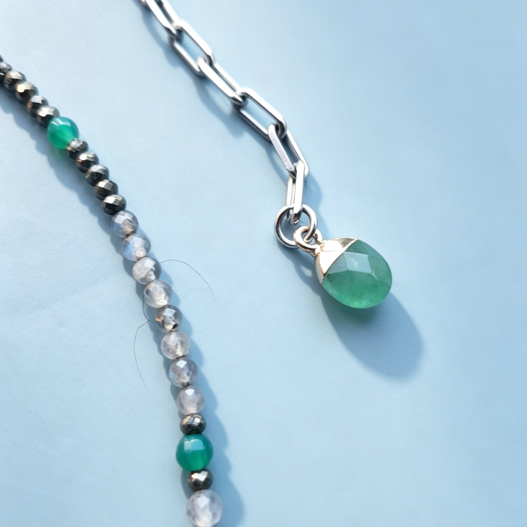 Emerald Drift Labradorite Gemstone Necklace