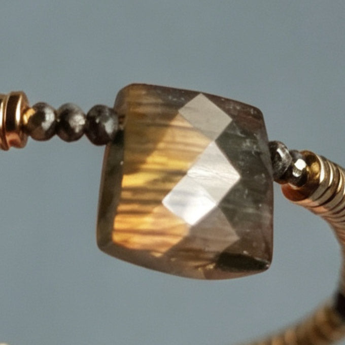 Labradorite, Baroque Pearl & Golden Hematite Necklace III