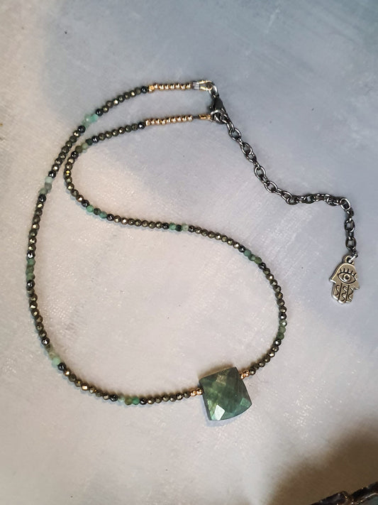 Emerald Envy Labradorite Collar