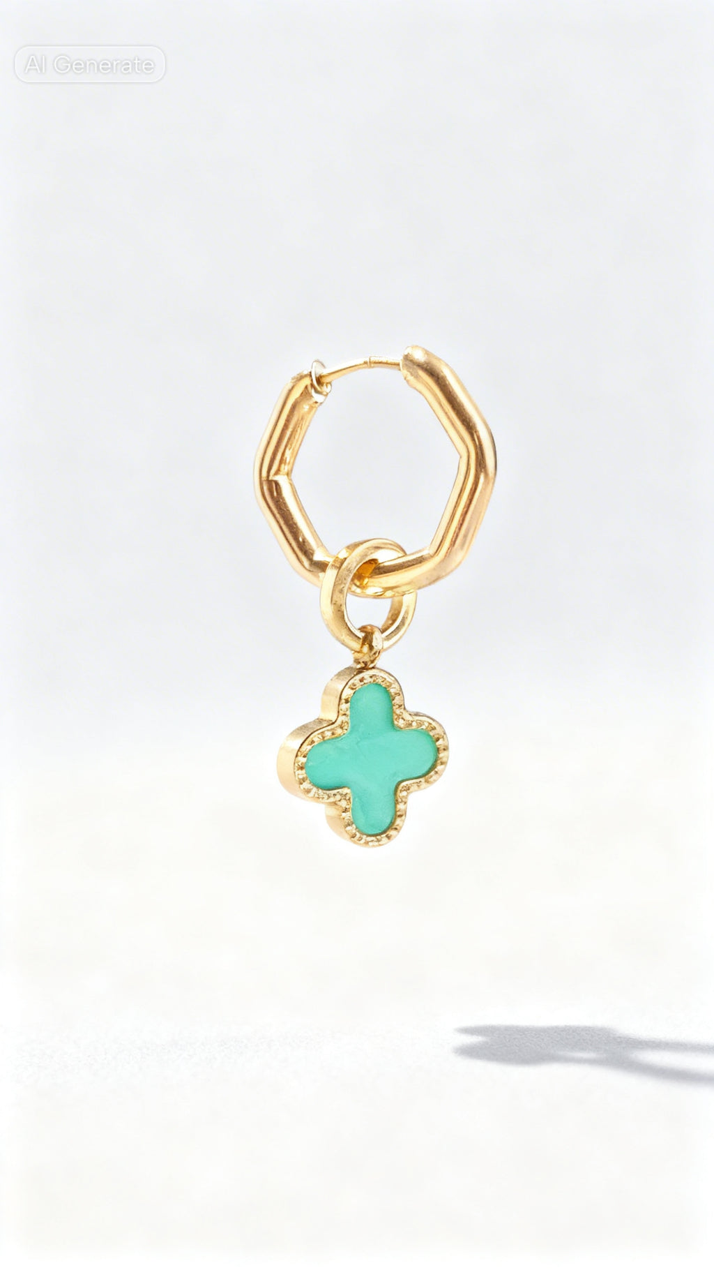 Emerald Clover Huggy Classic Hex Huggie