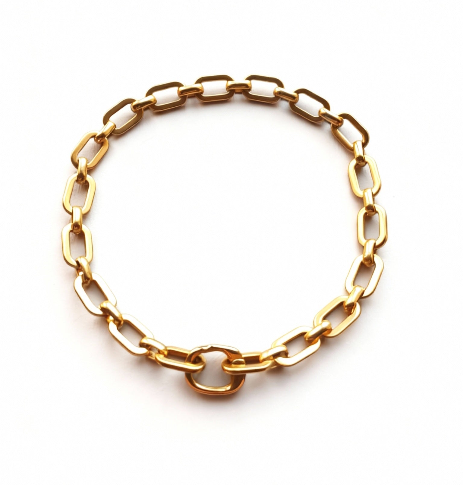 Link Bracelet with Lock - Gold