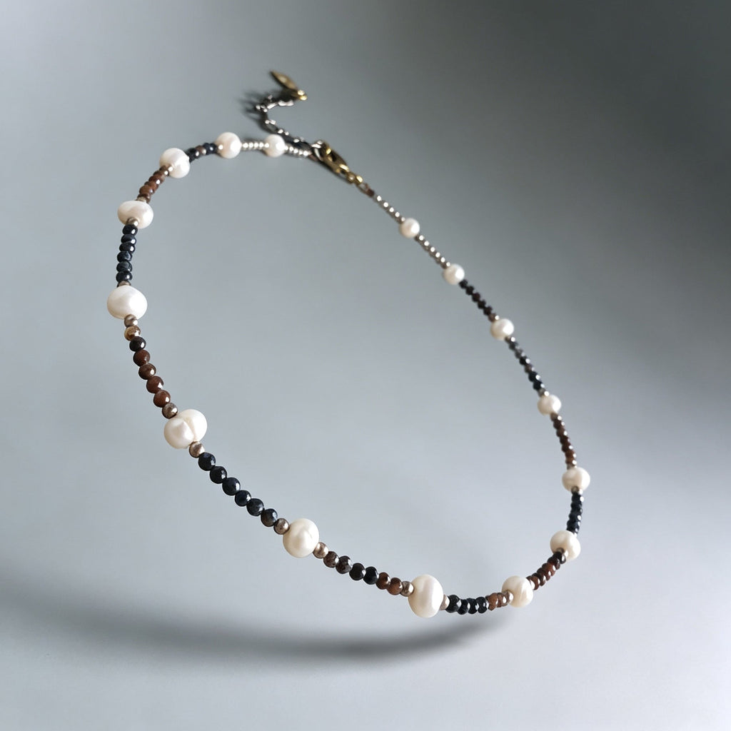 Pietersite & Freshwater Pearl Necklace