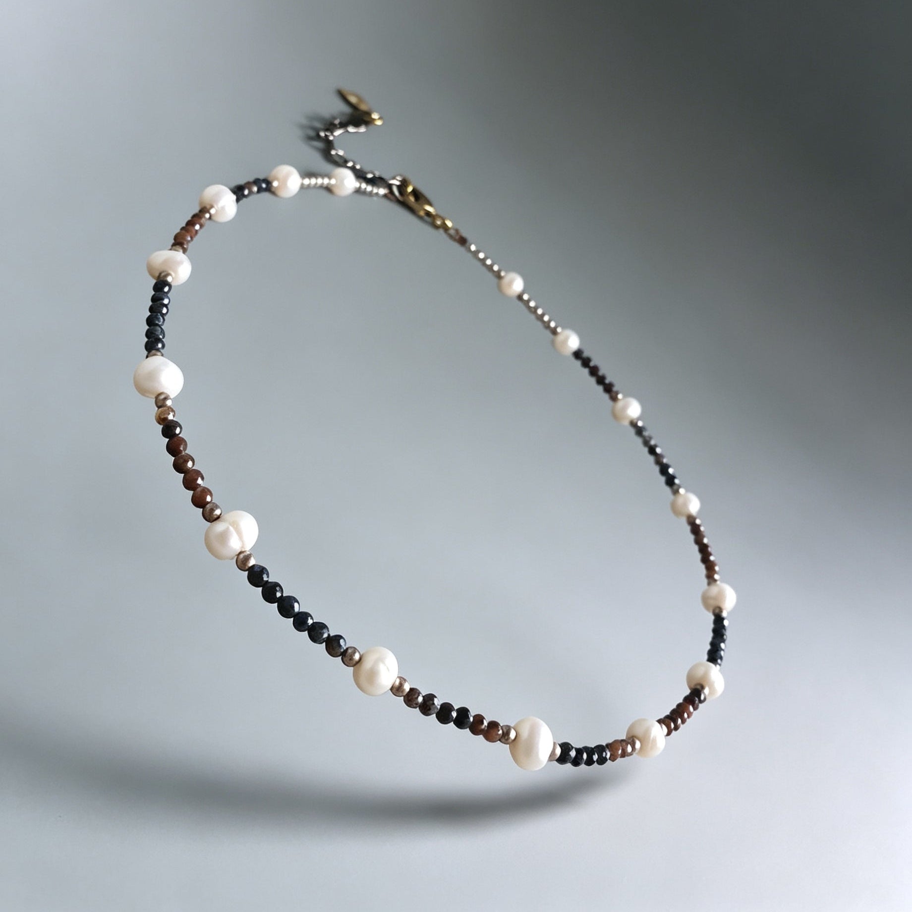 Pietersite & Freshwater Pearl Necklace
