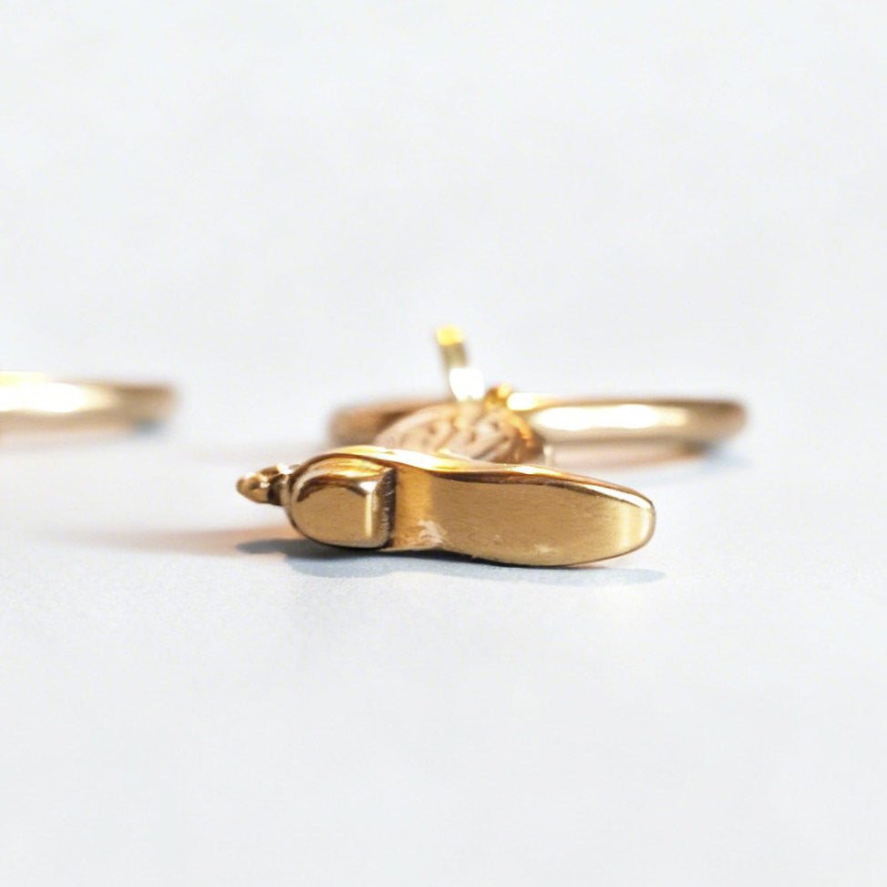 Gold Cowboy Boot Large Hoop Huggie