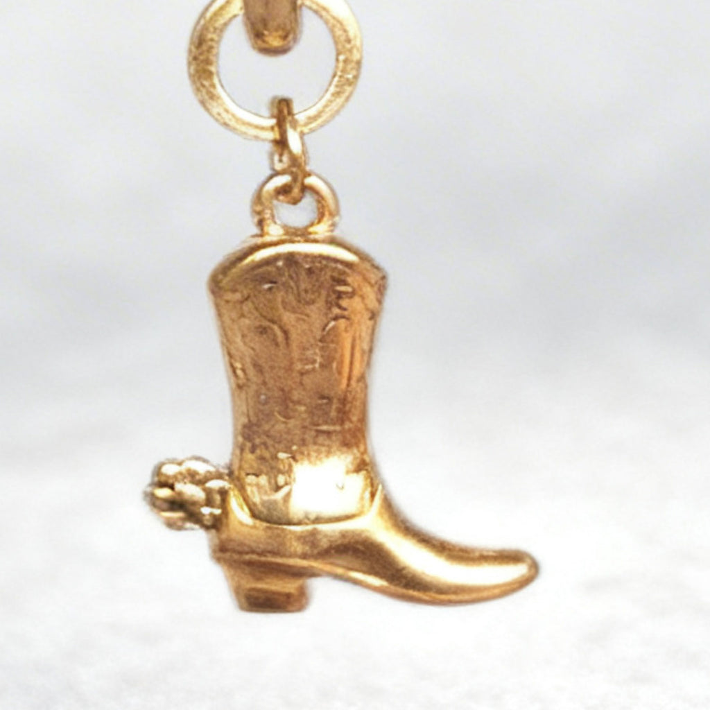 Gold Cowboy Boot Large Hoop Huggie