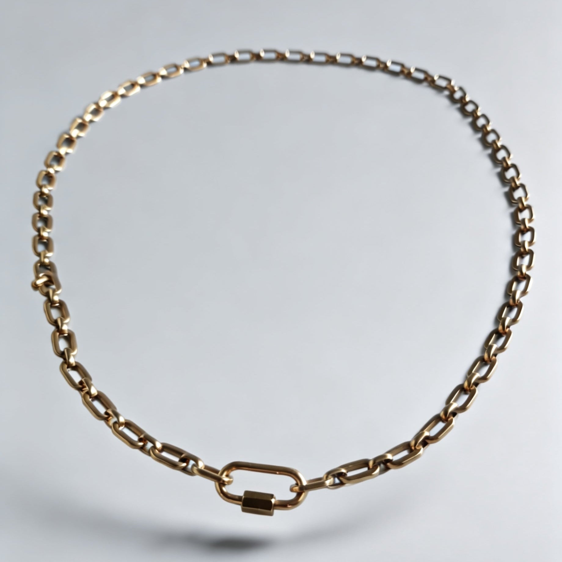 Link chain Gold Necklace with Lock