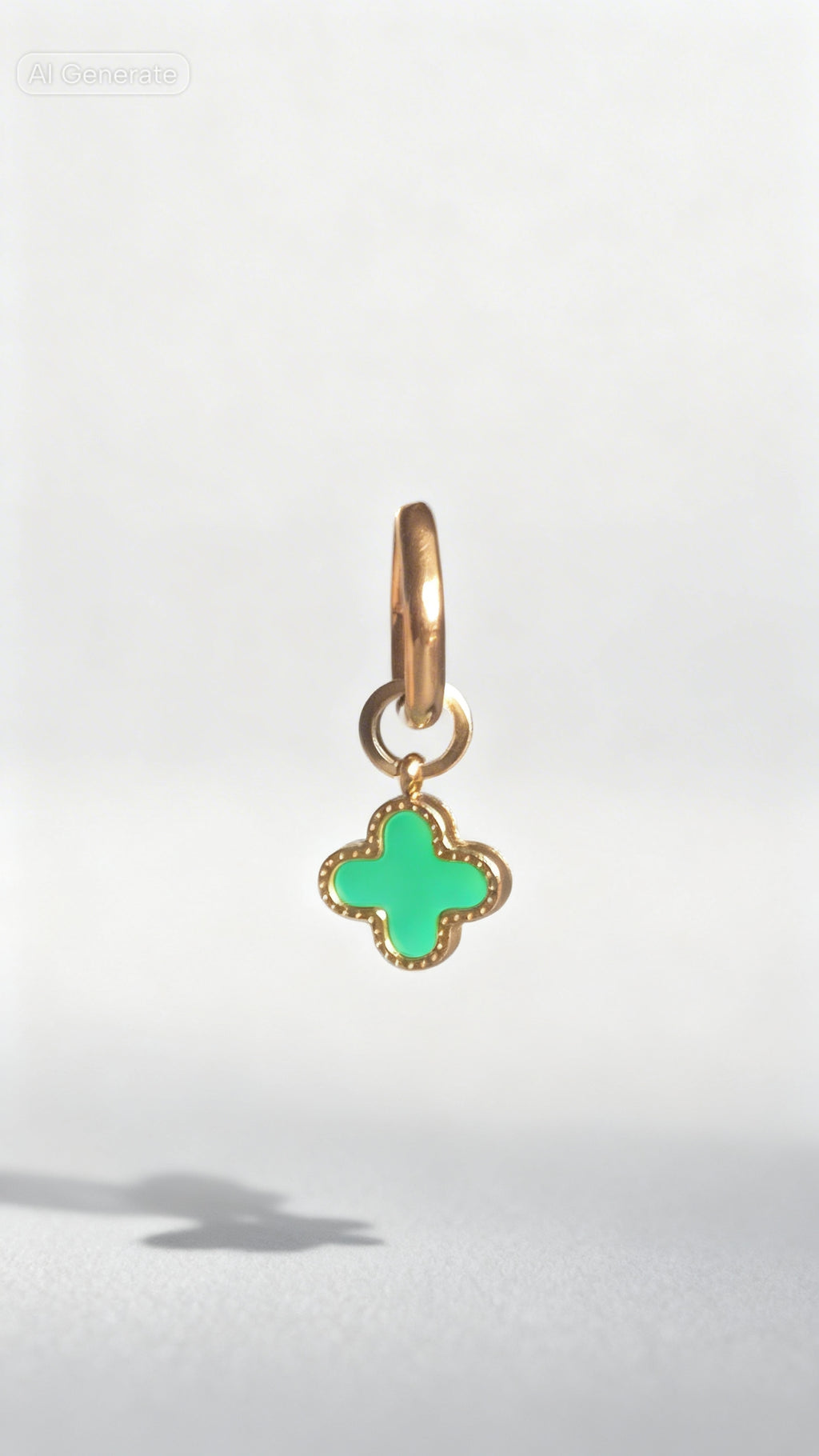 Emerald Clover Huggy Classic Hex Huggie