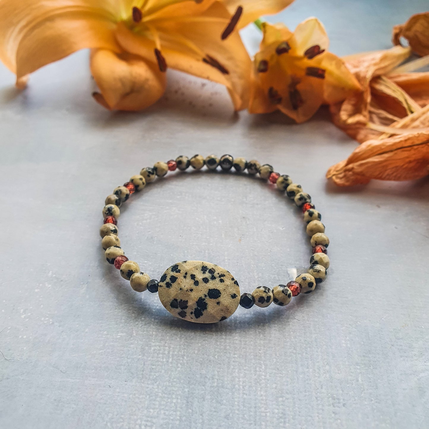 Jasper Dalmatian Spirit Bracelet