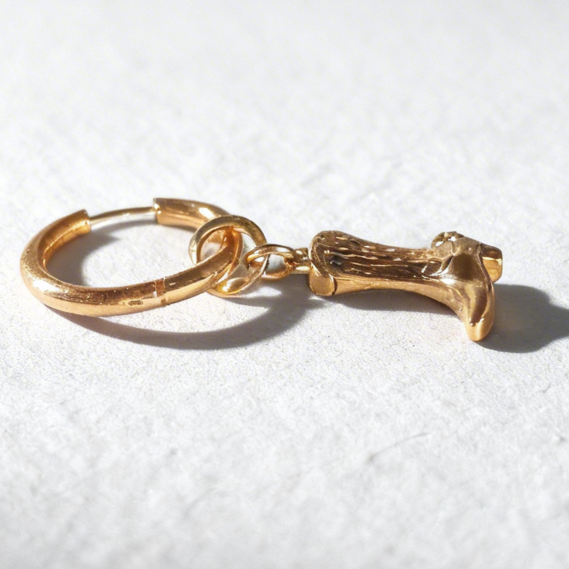 Gold Cowboy Boot Large Hoop Huggie