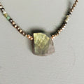 Green Labradorite Cuboid, Pale Emerald & Black Spinel Gemstone Anklet