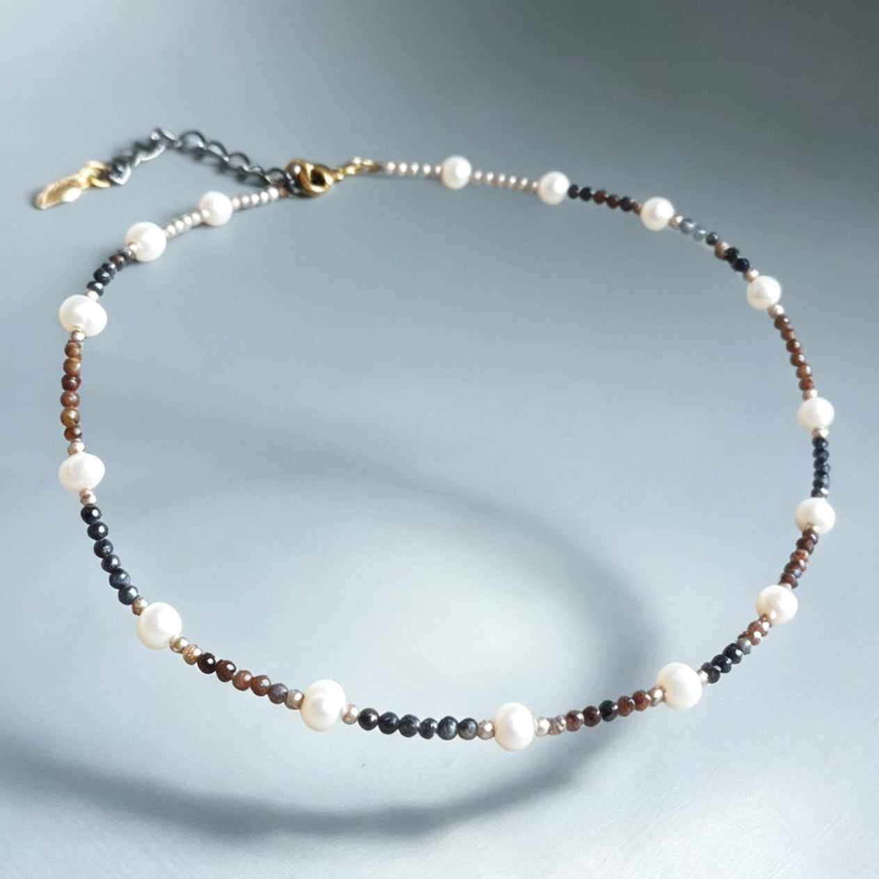 Pietersite & Freshwater Pearl Necklace