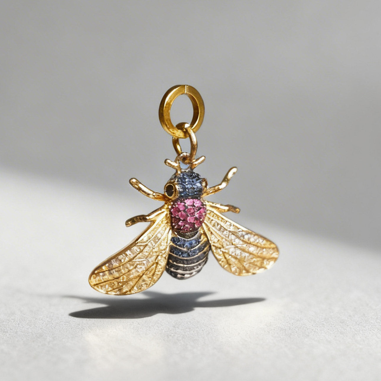 Golden Crystal Fly Charm