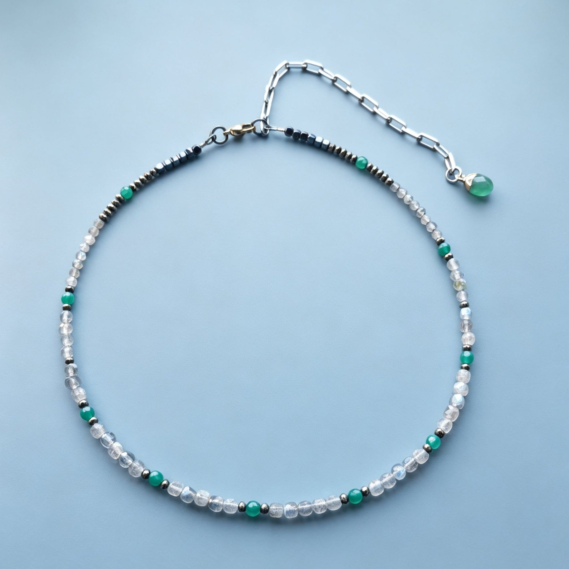 Emerald Drift Labradorite Gemstone Necklace
