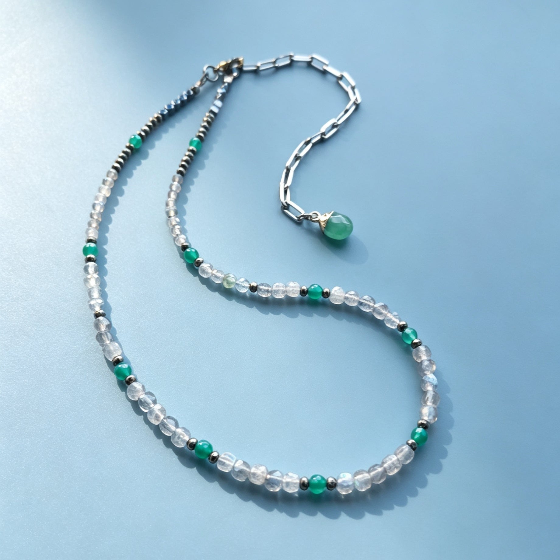 Emerald Drift Labradorite Gemstone Necklace
