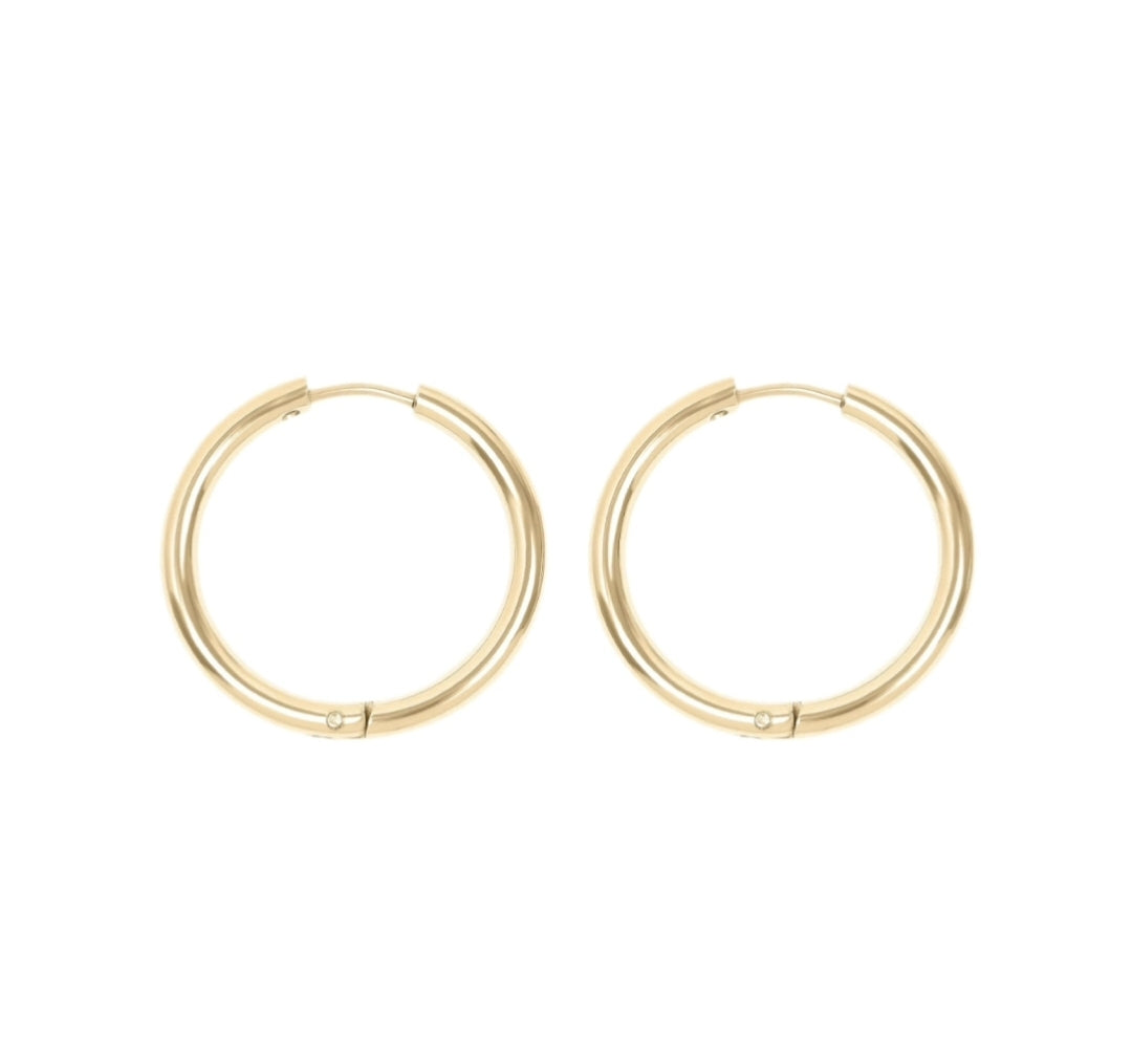 18K Gold PVD Huggie Hoops