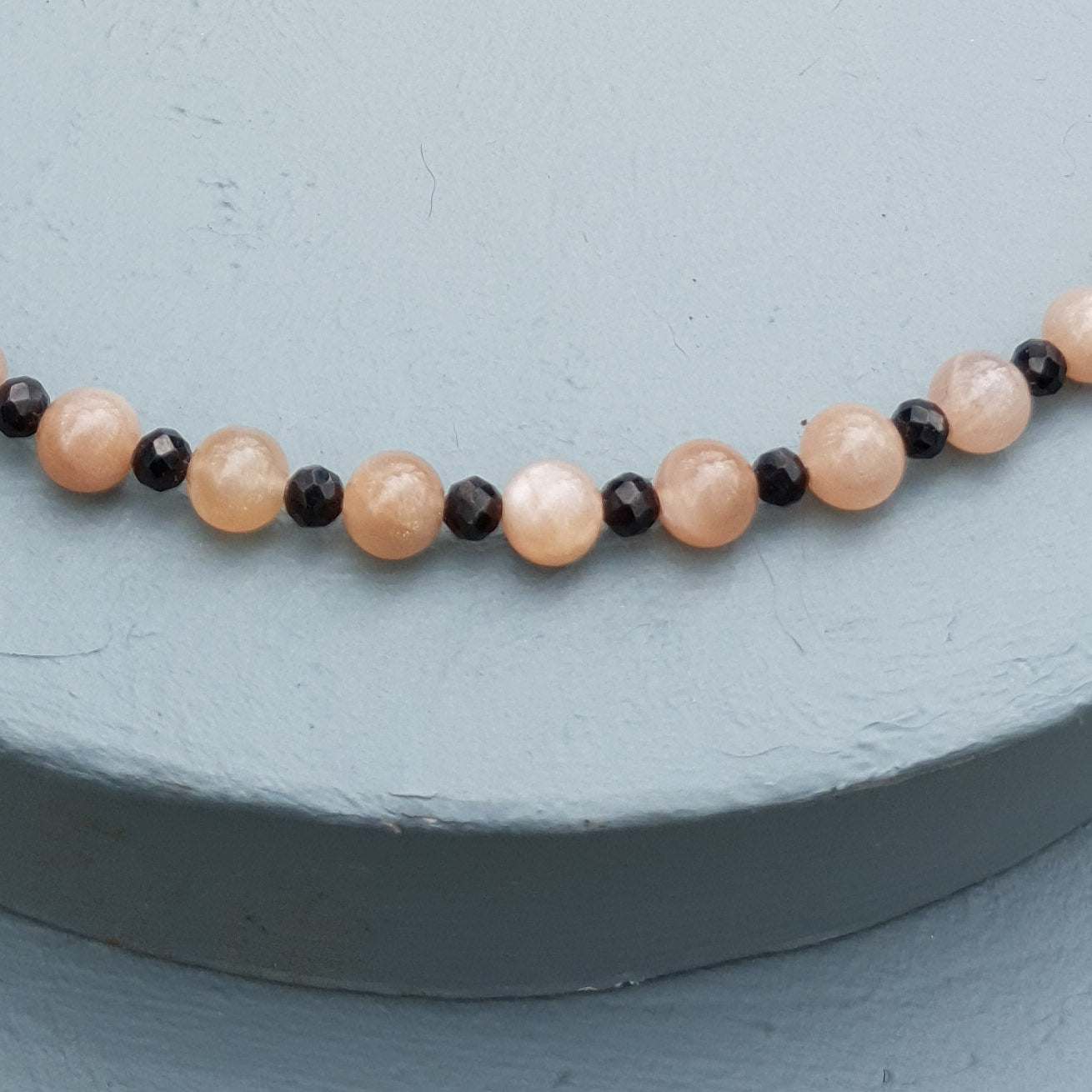 Sunstone & Black Spinel Gemstone Necklace