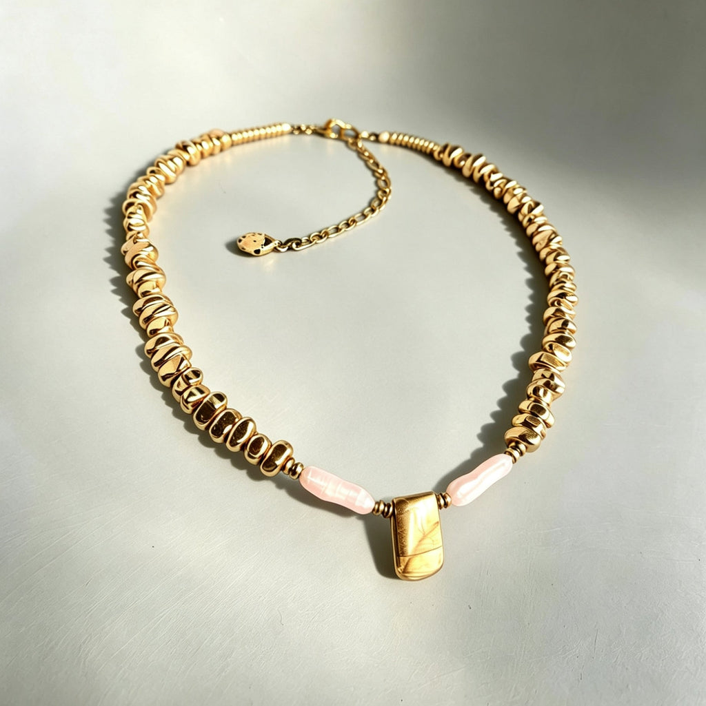 Chunky Golden Hematite with Labradorite Necklace I