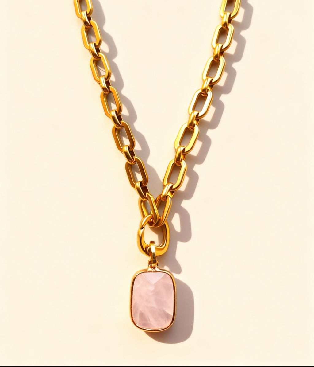 Link chain Gold Necklace with Lock