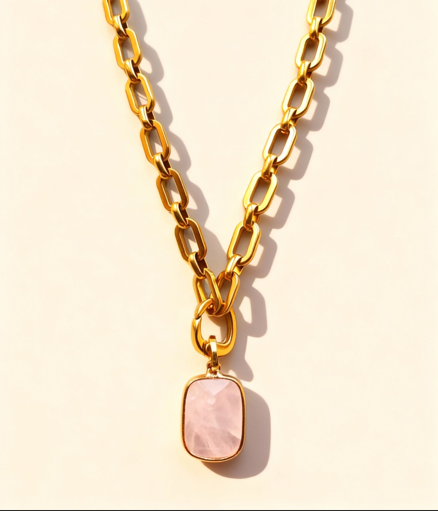 Link chain Gold Necklace with Lock