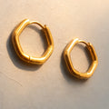 18K Gold PVD Classic Hex Huggies